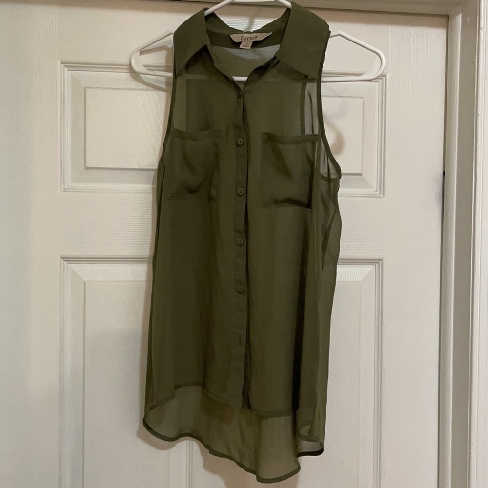 Green Sheer Tank Blouse
